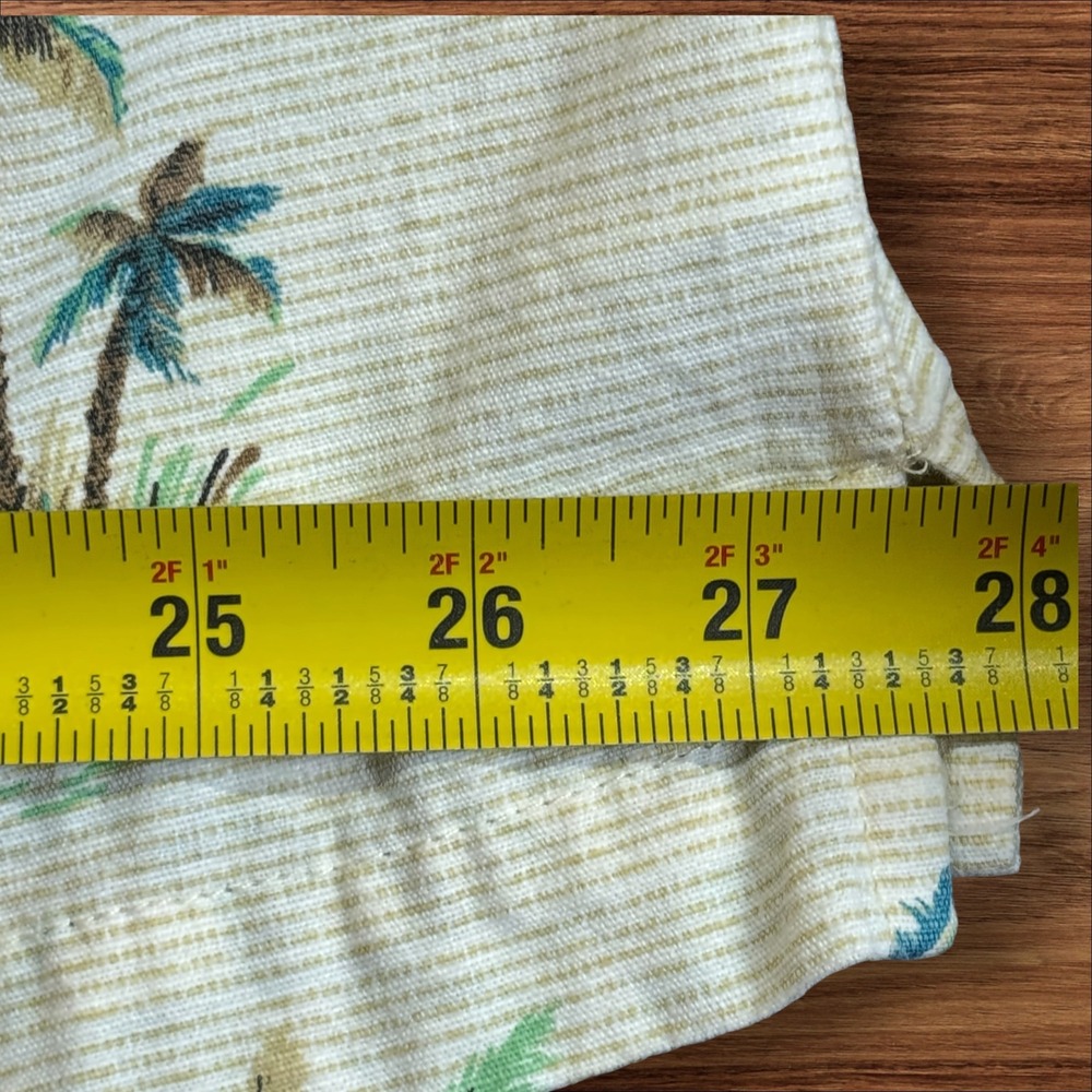 Joe Marlin Shirt Men's 3XLT Beige Palm Tree Print Short Sleeve Button Up - Picture 11 of 14